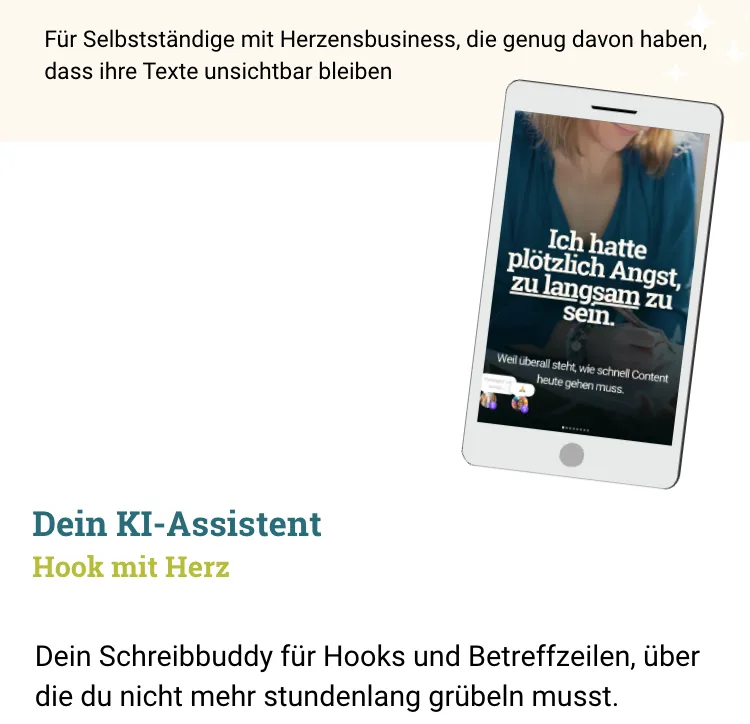 KI Assistentin für Hooks mit Herz